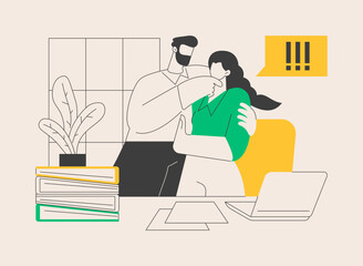 Sexual harassment abstract concept vector illustration.