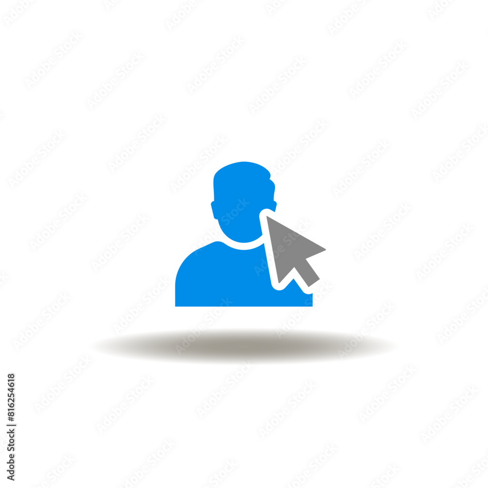 Aufkleber vector illustration of man mouse pointer. icon of add user.