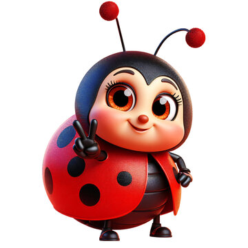 recommend clip art: vibrant happy small insect ladybug in red with black dots - colourful transparent design