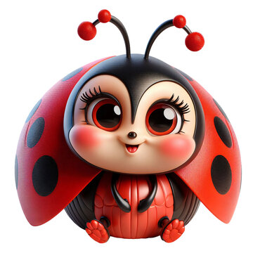 recommend clip art: vibrant happy small insect ladybug in red with black dots - colourful transparent design