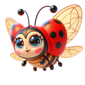 recommend clip art: vibrant happy small insect ladybug in red with black dots - colourful transparent design