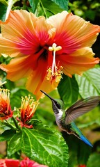Obraz premium flower and birds