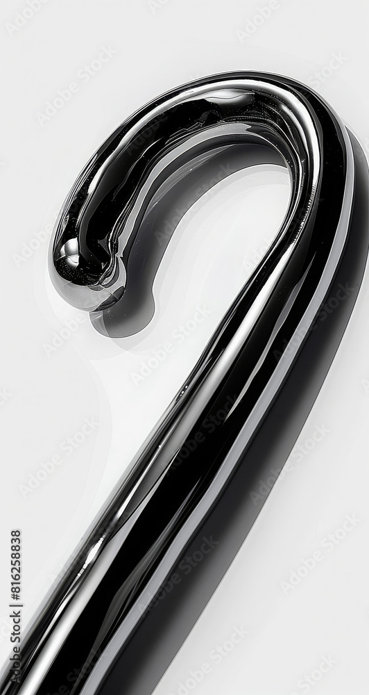 Aufkleber y2k chrome curved line shape isolated. futuristic metallic curve element background