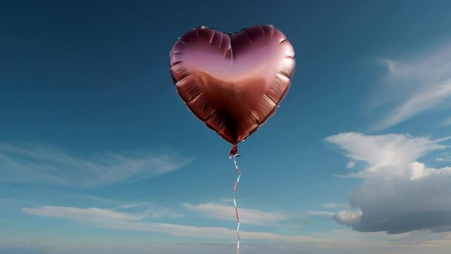 balloon from foil heart on sky background. St. Valentine's Day