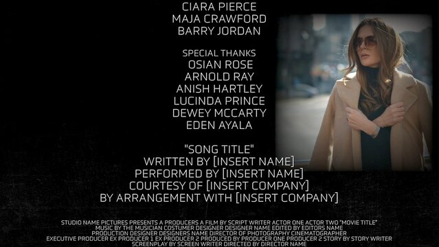 Clean Professional Movie Credits End Title with Actors