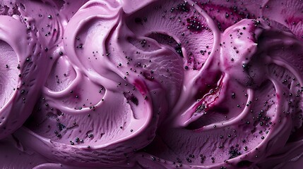 A closeup of Blackberry swirl cheesecake ice cream