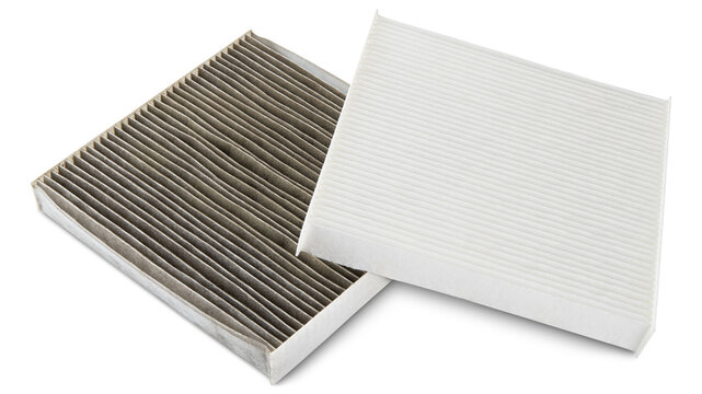 Air filter. Car cabin AC Air filter. Conditioner cleaning spare parts. Replace old one air filter on brand new for protect against Allergens, Pollen, Dust mites, Odors, Dirt, Soot, Bacterias, Viruses