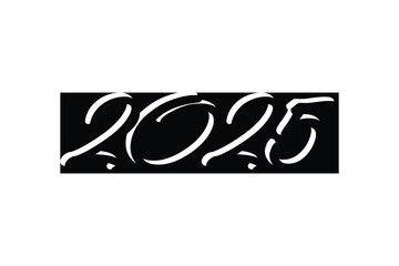 2025 number design for 2025 happy  new year modern concept
