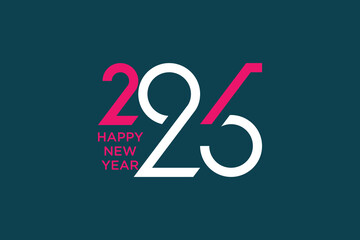 2025 number design for 2025 happy  new year modern concept