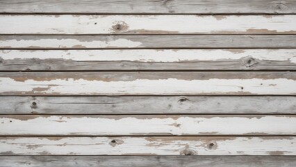 Rustic old gray wood board wall with weathered aged peeling white paint simple wooden boards background