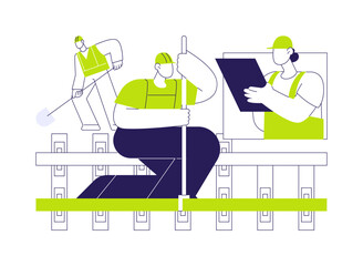 Railway maintenance abstract concept vector illustration.