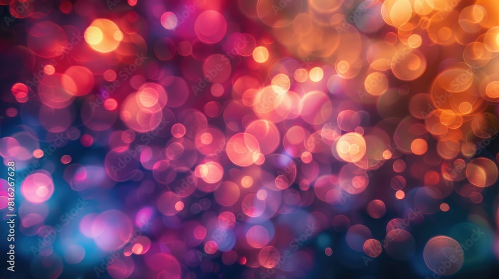 Poster blurred multicolored lights creating a bokeh effect in the abstract background
