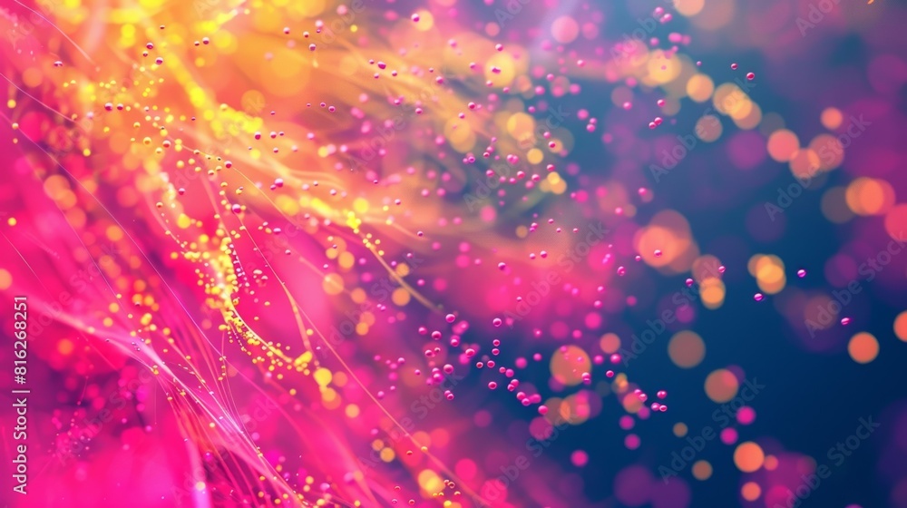 Poster vibrant strokes of pink and yellow paint create a striking visual of the strong and weak color charg