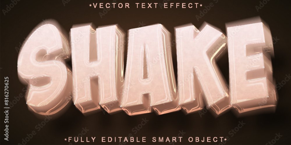 Aufkleber cartoon shake vector fully editable smart object text effect