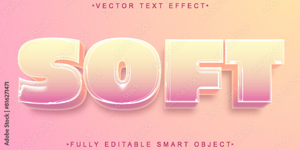 Poster cartoon soft vector fully editable smart object text effect