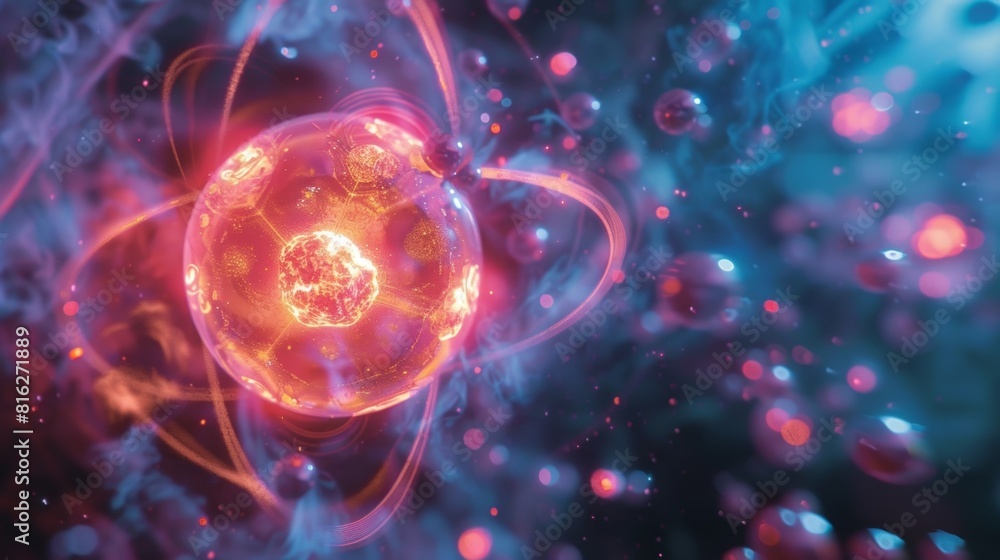 Aufkleber the incredible force within atoms is harnessed as a neutron is converted into a new building block.