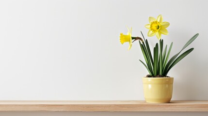 Daffodil background with copy space.