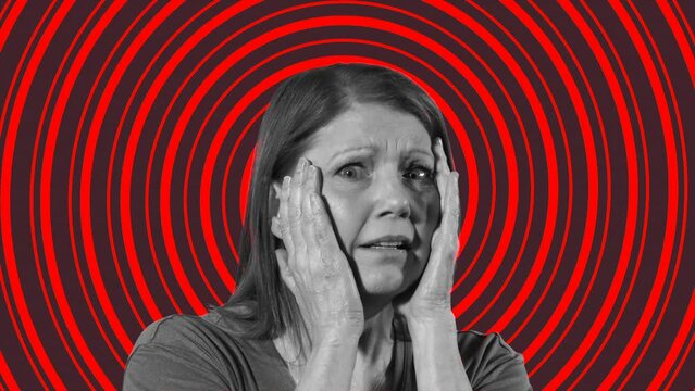 Woman losing her mind close up