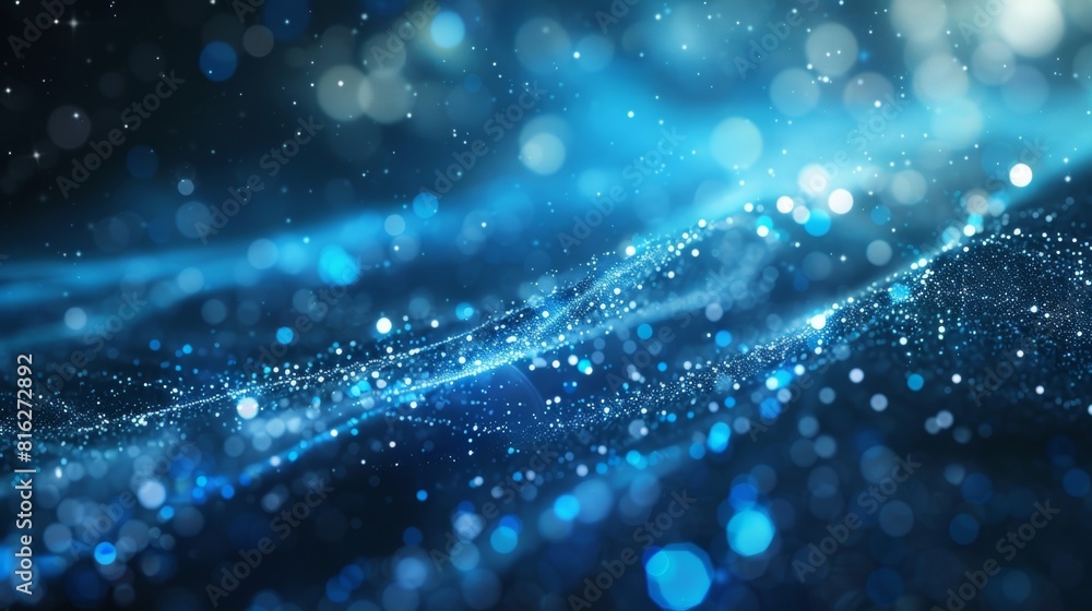 Poster tiny particles raining down from space leaving a trail of shimmering light behind.