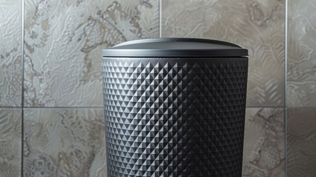 Gray Bin with Diamond Shaped Embossed Vinyl Texture