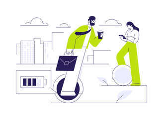 Personal transporter abstract concept vector illustration. © Visual Generation