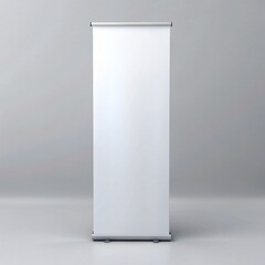Isolated Blank White Roll Up Banner Stand Mockup for Advertising