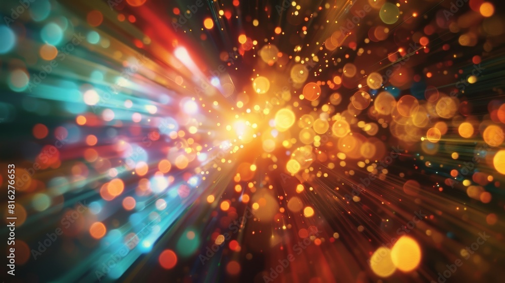 Poster a vividly bright explosion the result of photons being released from the nucleus of an atom during n