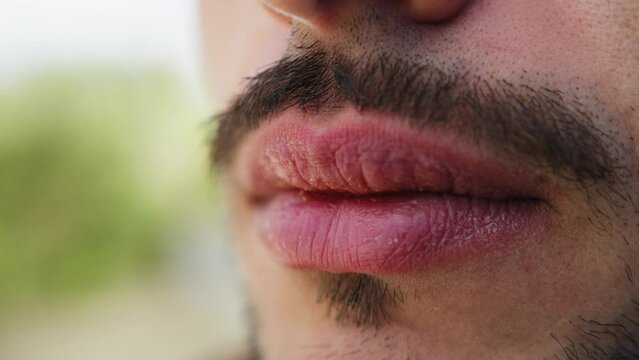 Mouth Of A Boy With Mustache