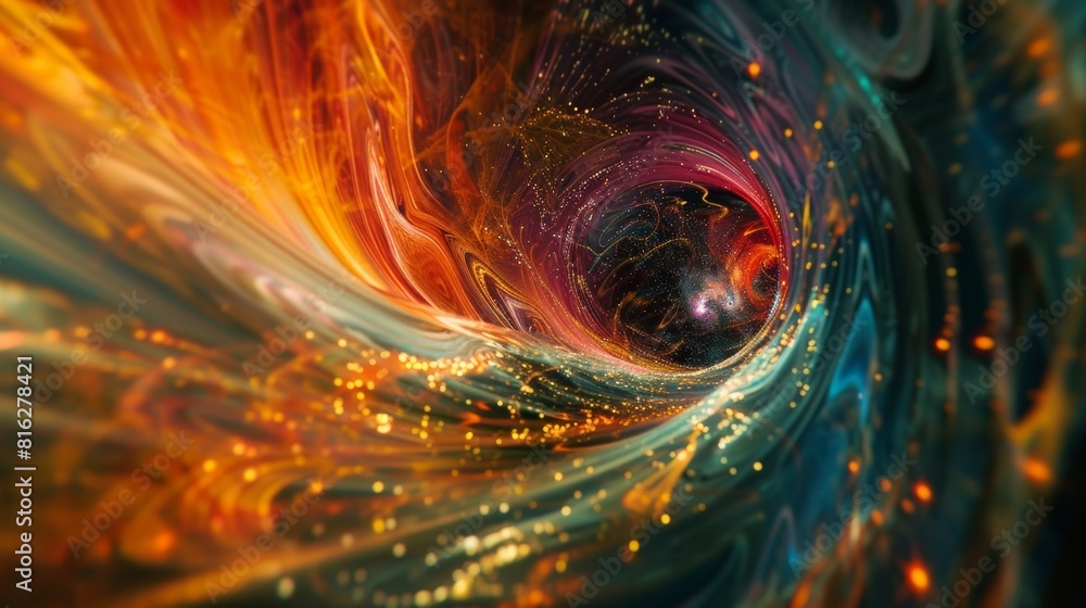 Poster a glimpse into the hidden world of the cosmic neutrino background with swirling patterns and unexpec