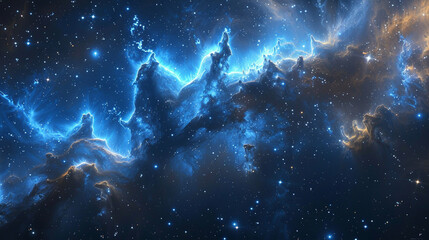 Blue Nebula Unveiling Cosmic Serenity and Celestial Beauty in Spectacular Detail