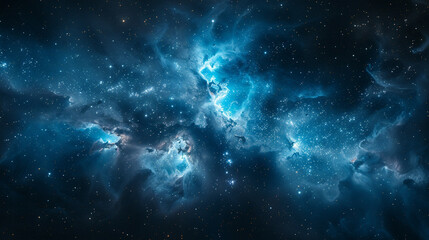 Fototapeta na wymiar Blue Nebula Unveiling Cosmic Serenity and Celestial Beauty in Spectacular Detail