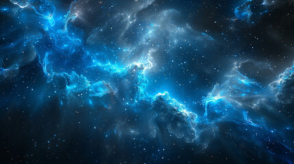 Blue Nebula Unveiling Cosmic Serenity and Celestial Beauty in Spectacular Detail