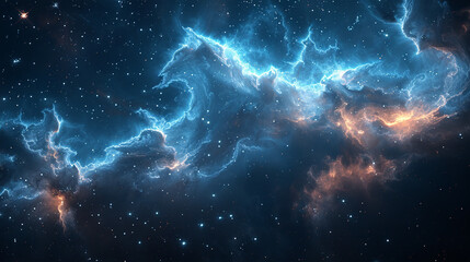 Blue Nebula Unveiling Cosmic Serenity and Celestial Beauty in Spectacular Detail