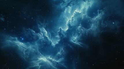 Fototapeta premium Blue Nebula Unveiling Cosmic Serenity and Celestial Beauty in Spectacular Detail