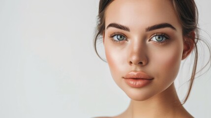 Obraz premium Portrait of Beautiful Woman with Clear Skin