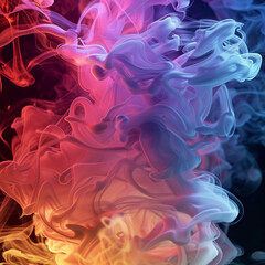Multicolored billowing smoke, 3D, abstract 3D background, clouds floating, beautiful background with multicolored smoke, bright, colorful smoke