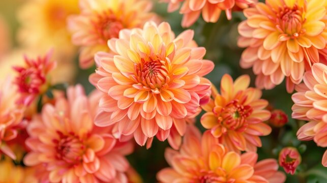 Close up of Chrysanthemum flowers