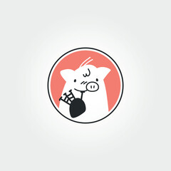 A pig playing the bagpipes.