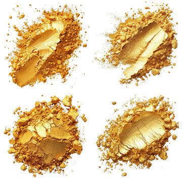 A gold powder, Isolated on transparent background