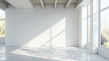 Obraz premium Empty white room with shadows from light