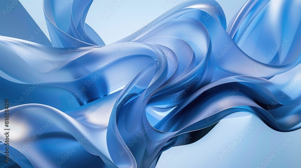 Poster blue abstract waves aig51a.