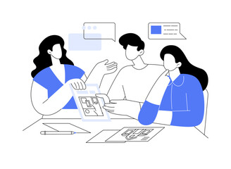 Visiting broker isolated cartoon vector illustrations.