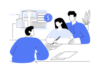 Signing contract isolated cartoon vector illustrations.