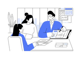 Consulting clients isolated cartoon vector illustrations.