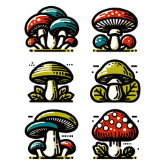 Enchanted Forest: Mushroom Vector Design Elements for Whimsical Creative Projects