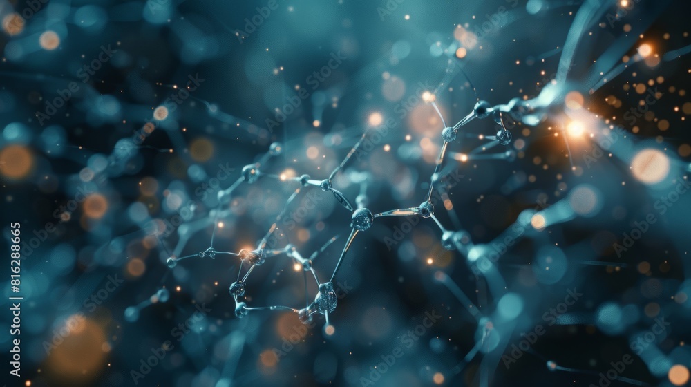 Poster intriguing visual of the complex paths taken by particles within a molecule.