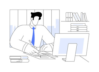 Company accountant isolated cartoon vector illustrations.