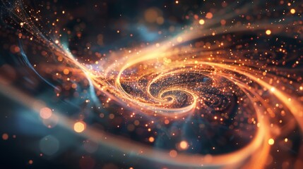 A wedding invitation with a holographic design representing the multidimensional nature of entangled particles.