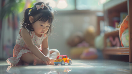 childhood of playing girl childhood of playing teen girl childhood of playing girl with toy : Generative AI