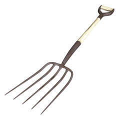 PitchFork Lawn Tool isolated 3d rendered illustration